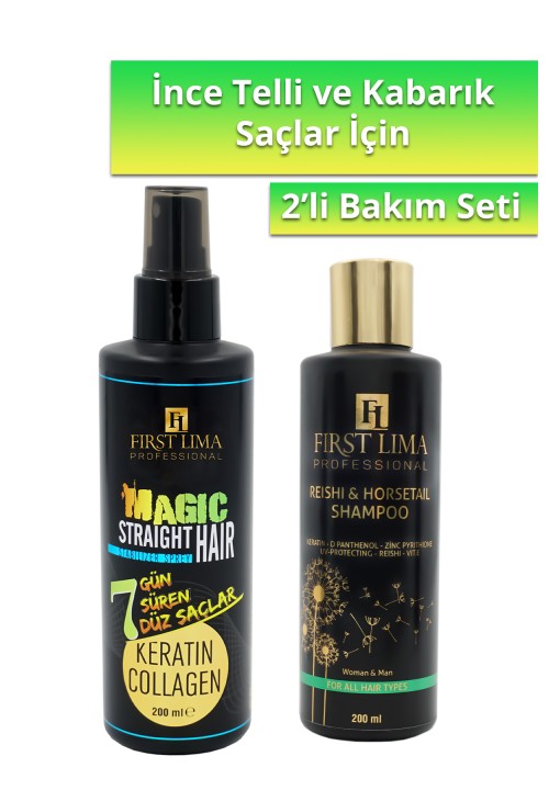 7 Güne Kadar Kalıcı Saç Düzleştirici Magic Straight Hair Ve Reishi & Horsetail Şampuan 200ml