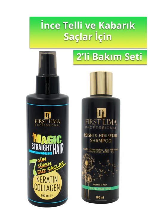 7 Güne Kadar Kalıcı Saç Düzleştirici Magic Straight Hair Ve Reishi & Horsetail Şampuan 200ml