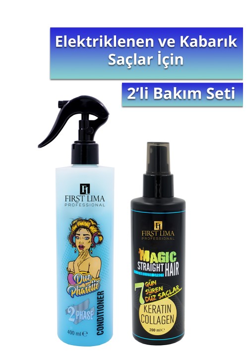 7 Güne Kadar Kalıcı Saç Düzleştirici Keratin Sprey Ve Argan Yağlı Saç Açıcı Sprey