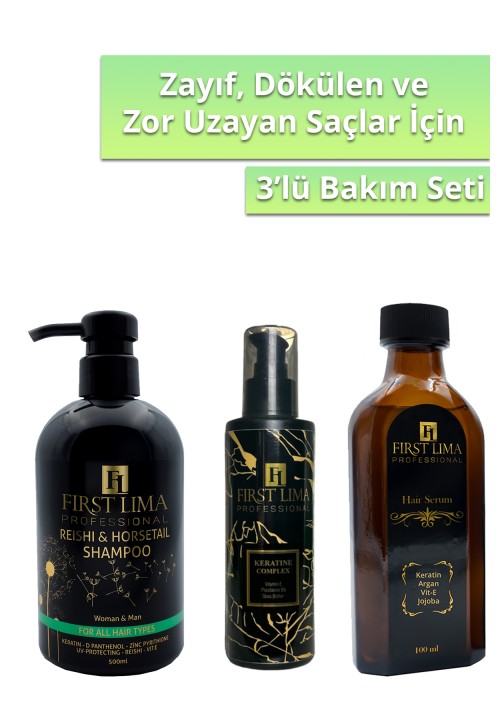 Hızlı Uzama Sağlayan Şampuan -Onarıcı Keratin Bakım Kremi - Saç Bakım Serumu 