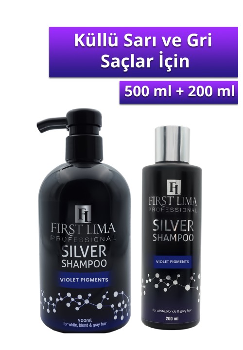 Turunculaşma Karşıtı Silver Şampuan Seti Sarı Ve Gri Saçlar İçin Mor Şampuan 500ml+ 200ml