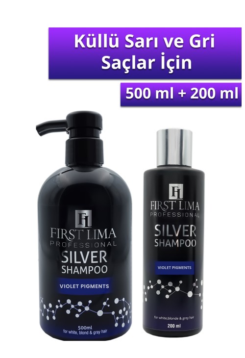 Turunculaşma Karşıtı Silver Şampuan Seti Sarı Ve Gri Saçlar İçin Mor Şampuan 500ml+ 200ml