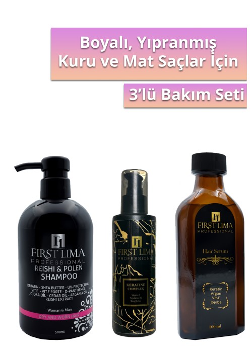 Yıpranmış Saçlar Için Keratin Bakım Seti Reishi & Polen Şampuan - Keratin Complex - Hair Serum