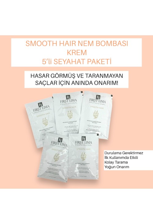 SMOOTH HAIR NEM BOMBASI KREM SEYAHAT PAKETİ KURU VE HASARLI SAÇLAR İÇİN ANINDA ONARIM 5*15 Ml