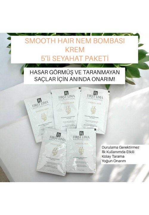 SMOOTH HAIR NEM BOMBASI KREM SEYAHAT PAKETİ KURU VE HASARLI SAÇLAR İÇİN ANINDA ONARIM 5*15 Ml